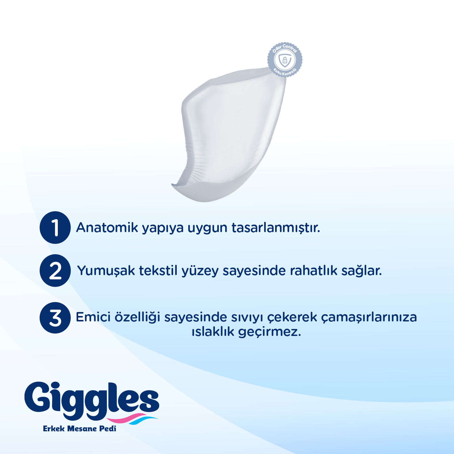 Giggles Yetişkin Erkek Mesane Pedi - Large  Beden - 1 Paket 20 Adet